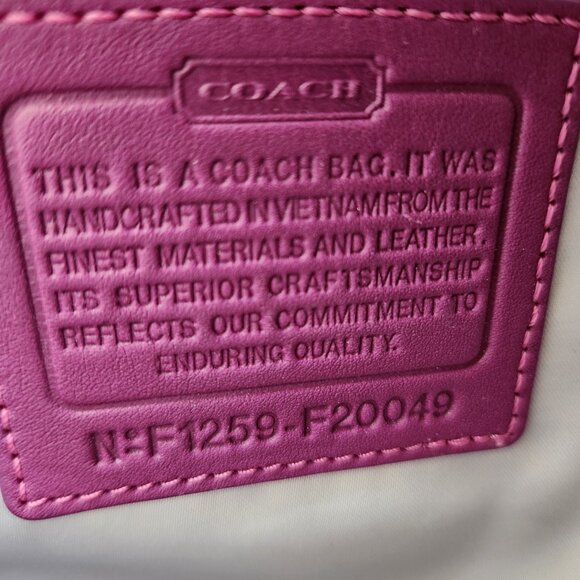 Euc Rare Coach Dotted OP Art Purple Ashley Shoulder Bag Purse - Picture 14 of 14